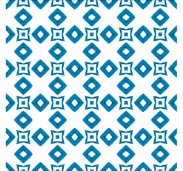 Wallpaper for dining area geometric blue diamond design - TenStickers