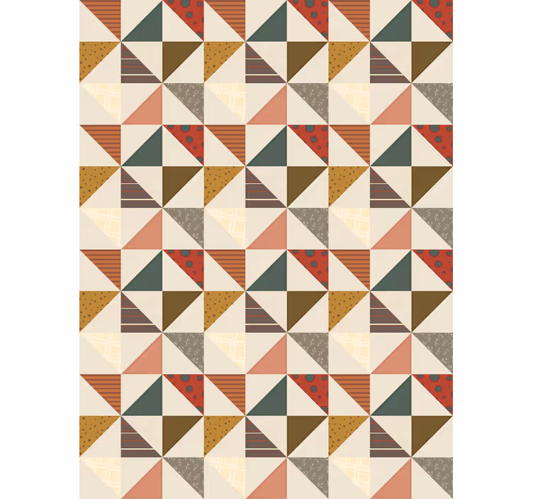 Wallpaper for dining area in patchwork triangle design - TenStickers
