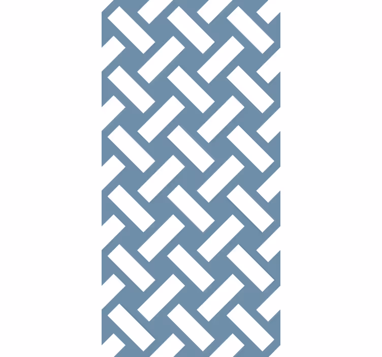 Wallpaper for dining area geometric blue square pattern - TenStickers