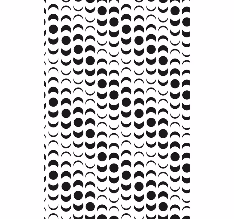 Wallpaper for dining area monochrome semicircles - TenStickers