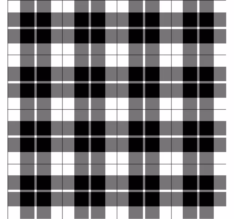 Wallpaper geometric black and white checkered - TenStickers