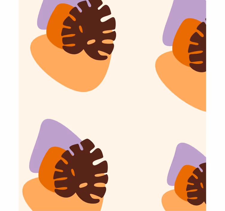 Nature wallpaper in colorful leaf shapes - TenStickers