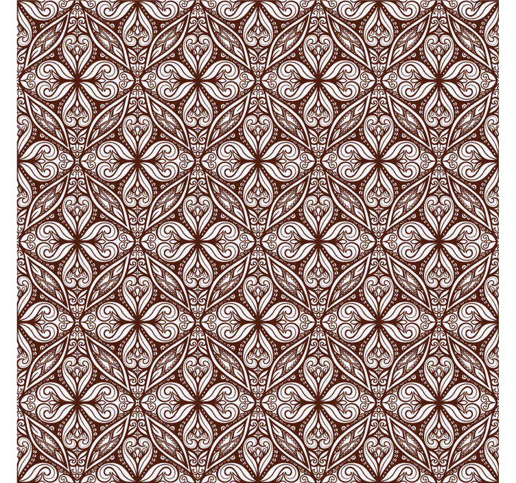 Retro wallpaper in a brown floral pattern - TenStickers