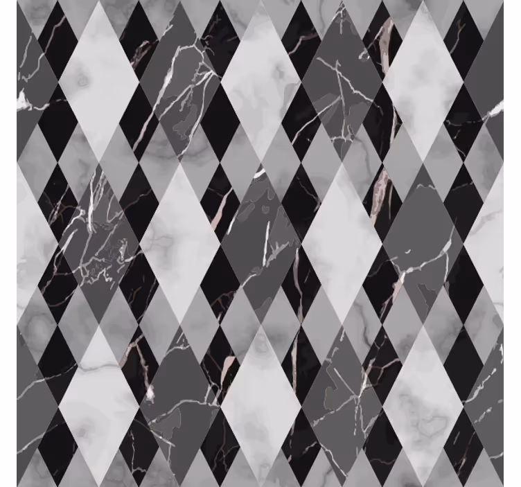 Marble effect wallpaper in dark diamond pattern - TenStickers