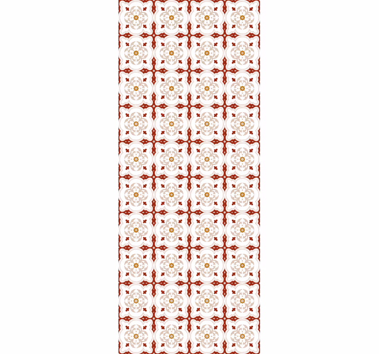 Tile effect wallpaper in red shaped tiles - TenStickers