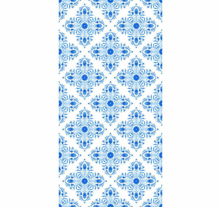 Tile effect wallpaper fontaine blue tile effect - TenStickers