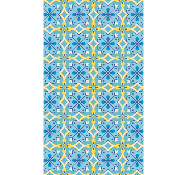 Tile effect wallpaper blooming elements - TenStickers