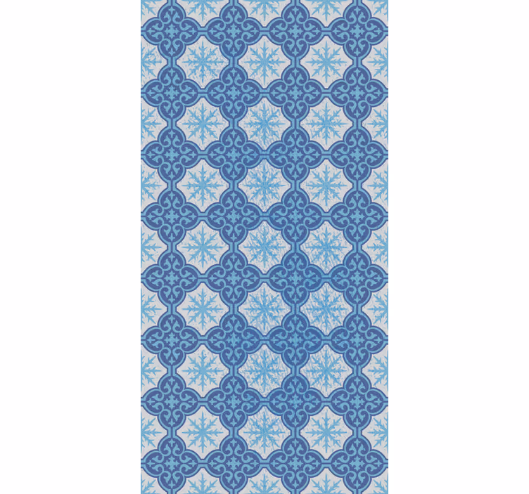 Tile effect wallpaper with snowflake design - TenStickers