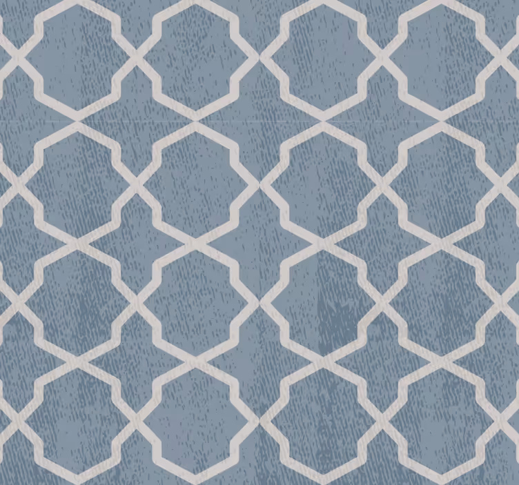 Tile effect wallpaper geometric blue pattern - TenStickers