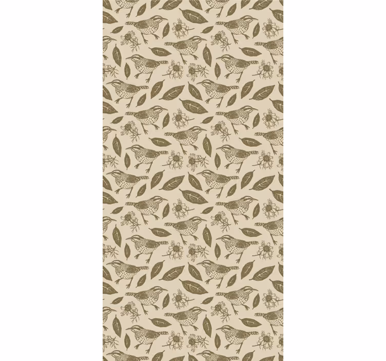 Wallpaper childrens room with birds and plants - TenStickers