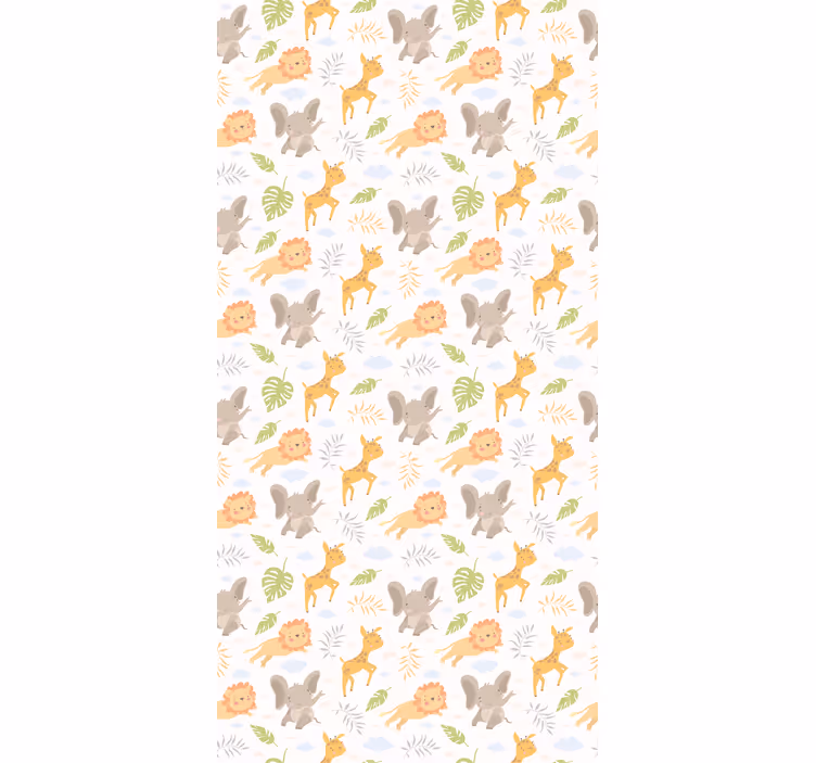 Wallpaper childrens room nordic minimalist safari - TenStickers
