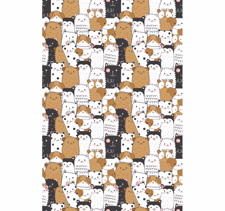 Wallpaper childrens room with adorable seamless dogs - TenStickers
