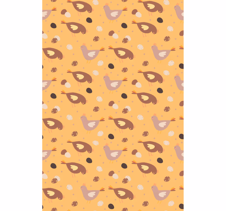 Wallpaper childrens room orange chick design - TenStickers