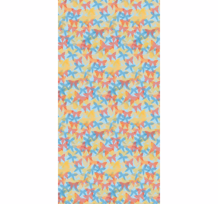 Wallpaper childrens room in orange yellow and blue - TenStickers