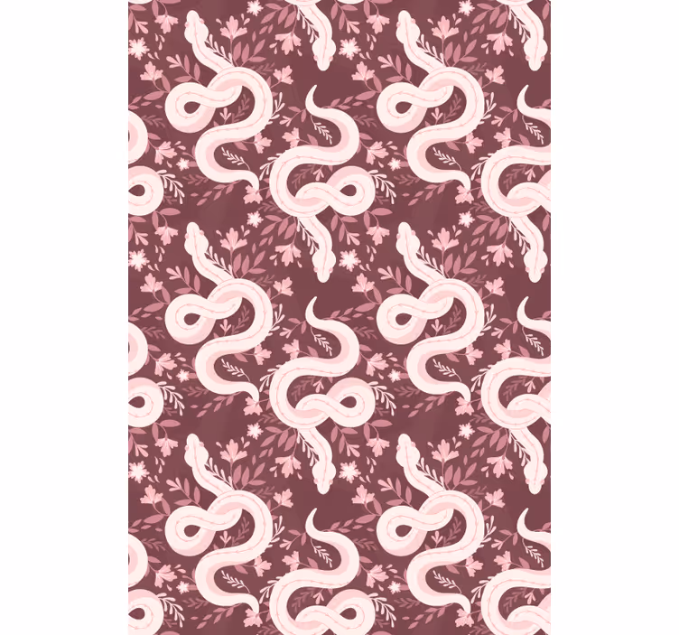 Coiling serpents floral wallpaper childrens room - TenStickers