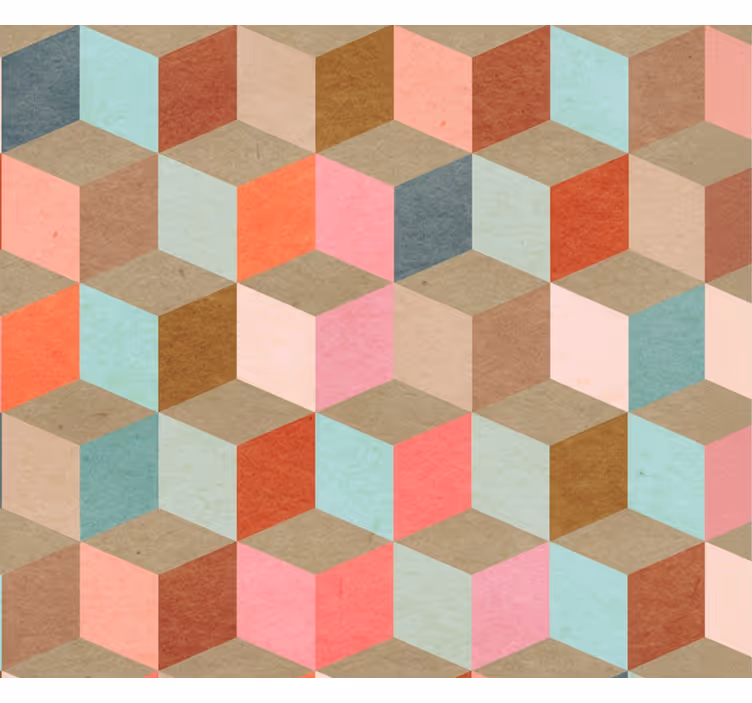 Living area wallpaper pastel geometric kraft design - TenStickers