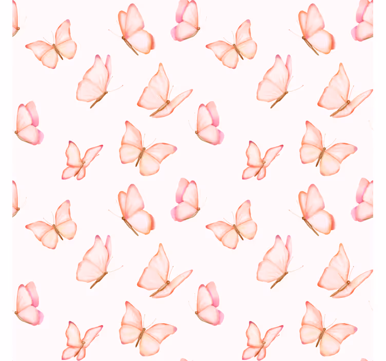 Butterflies wallpaper pink design - TenStickers