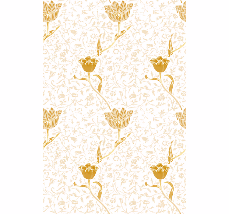 Hallway wallpaper with golden elegant design - TenStickers
