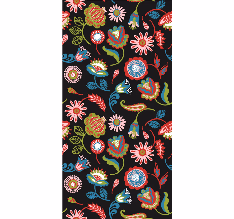 Hallway wallpaper with elegant botanical designs - TenStickers