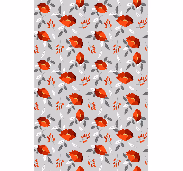 Hallway wallpaper in red and grey pattern - TenStickers