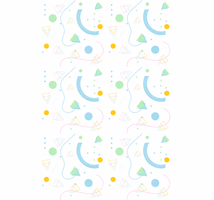 Nordic wallpaper green and blue triangles pattern - TenStickers