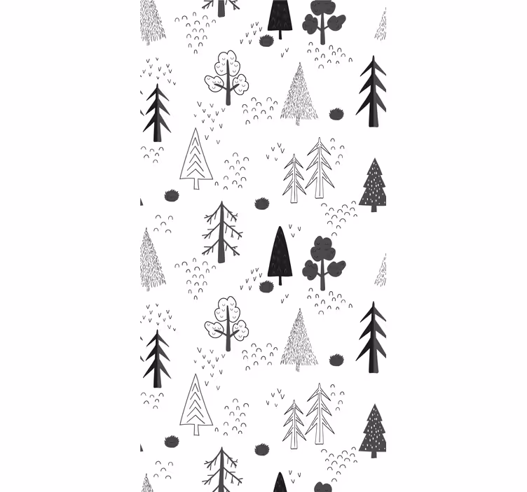 Nordic wallpaper white minimalistic trees design - TenStickers