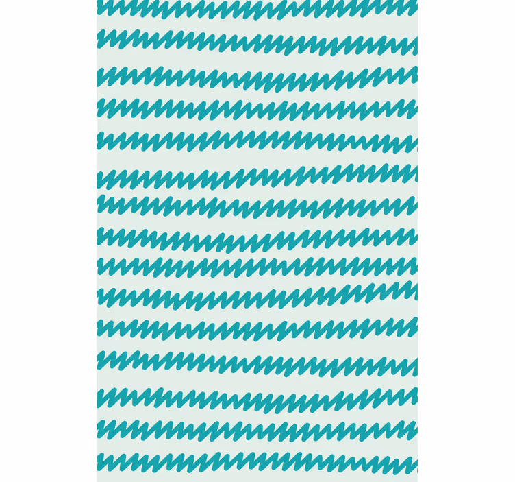 Nordic wallpaper aquamarine white zigzag design - TenStickers