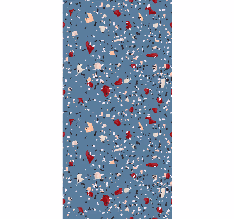 Textured wallpaper blue geometric terrazzo - TenStickers