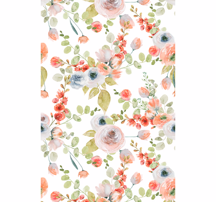Classic wallpaper with floral branches design - TenStickers