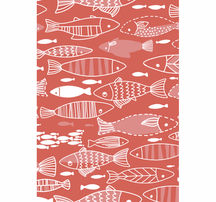 Living area wallpaper many fish beneath the sea - TenStickers