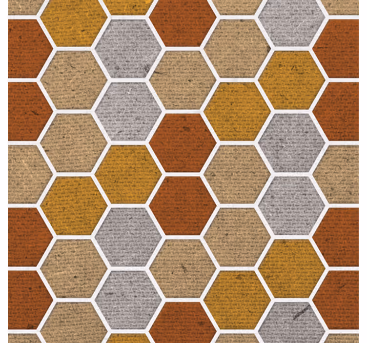 Living area wallpaper honeycomb texture - TenStickers