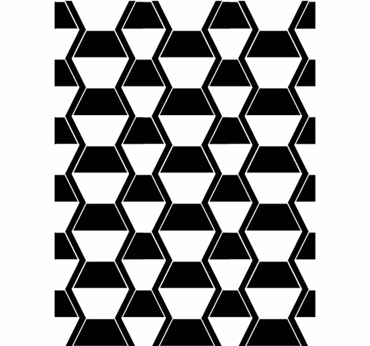 Living area wallpaper cosmopolitan black white hexagons - TenStickers