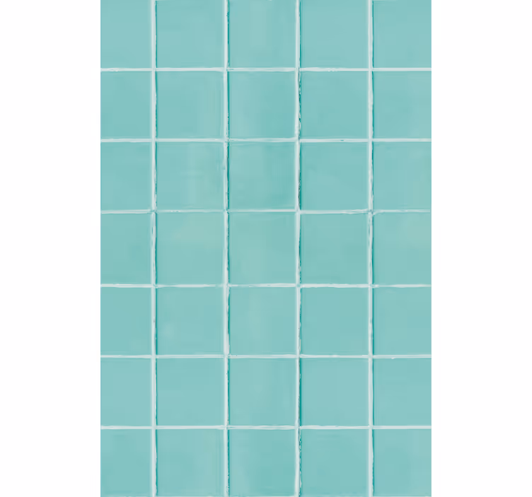 Living area wallpaper turquoise tiled surface - TenStickers
