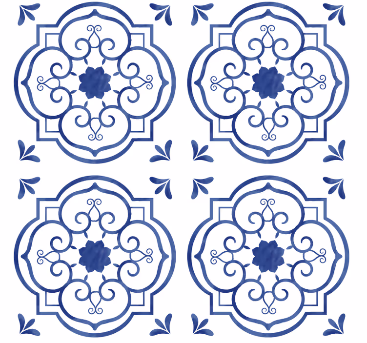 Classic tile tile effect wallpaper - TenStickers