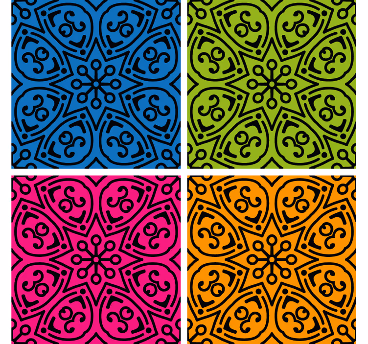 Tile effect wallpaper mandala designs - TenStickers