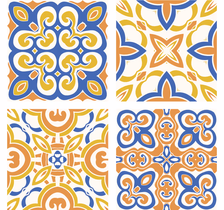 Tile effect wallpaper sicilian tiles - TenStickers