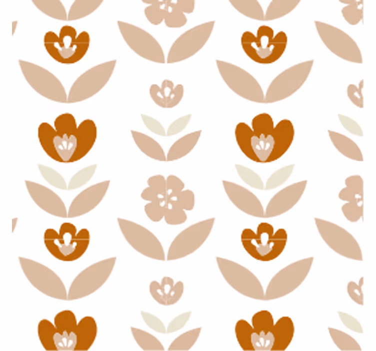 Retro wallpaper with 70's floral patterns - TenStickers