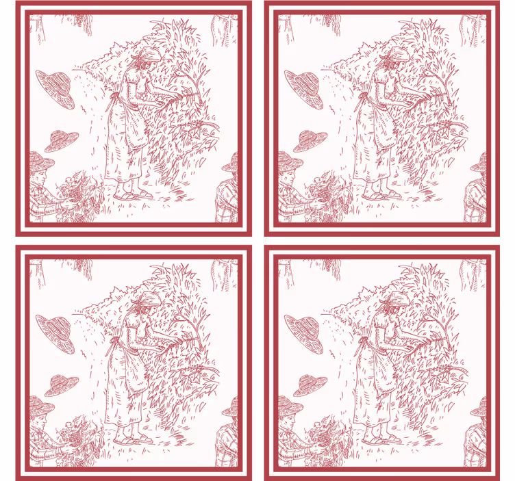 Retro wallpaper rustic landscape design - TenStickers