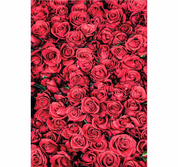 Flowers wallpaper red flowers with textured backdrop - TenStickers