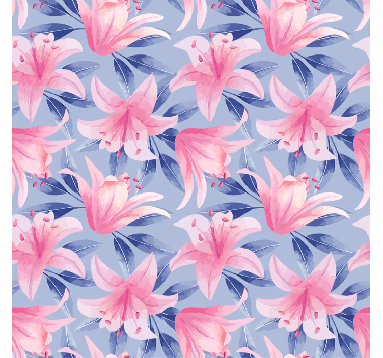 Flowers wallpaper pink and purple watercolor design - TenStickers