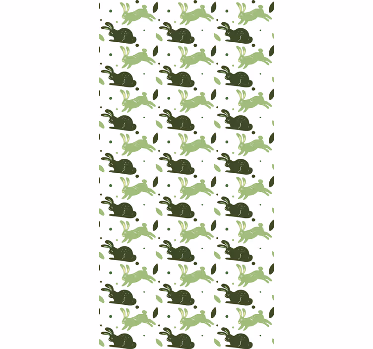 Dinosaurs wallpaper with green rabbits design - TenStickers