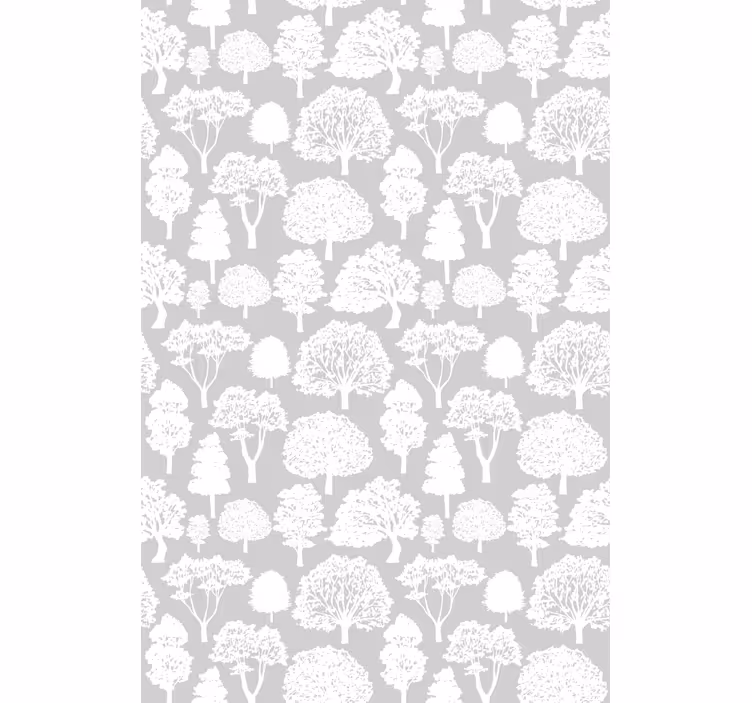 Wallpaper of a tree in white and grey - TenStickers