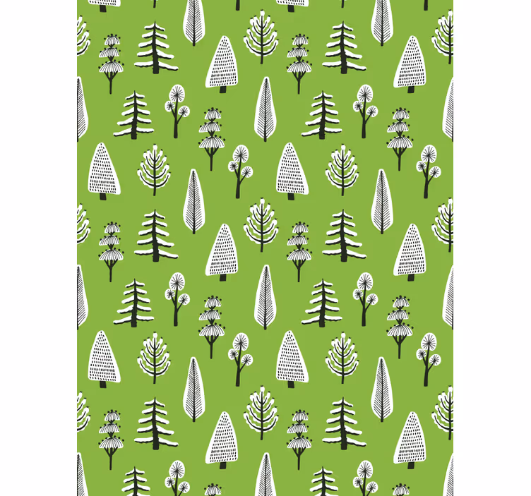 Wallpaper of a tree in various green shades - TenStickers