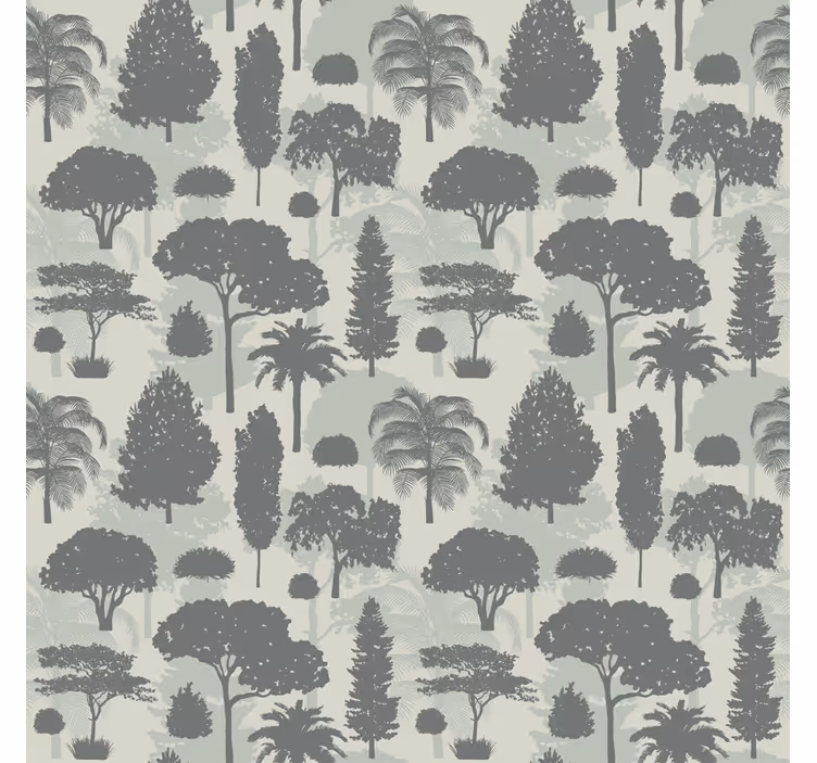 Wallpaper of a tree silhouetted forest design - TenStickers