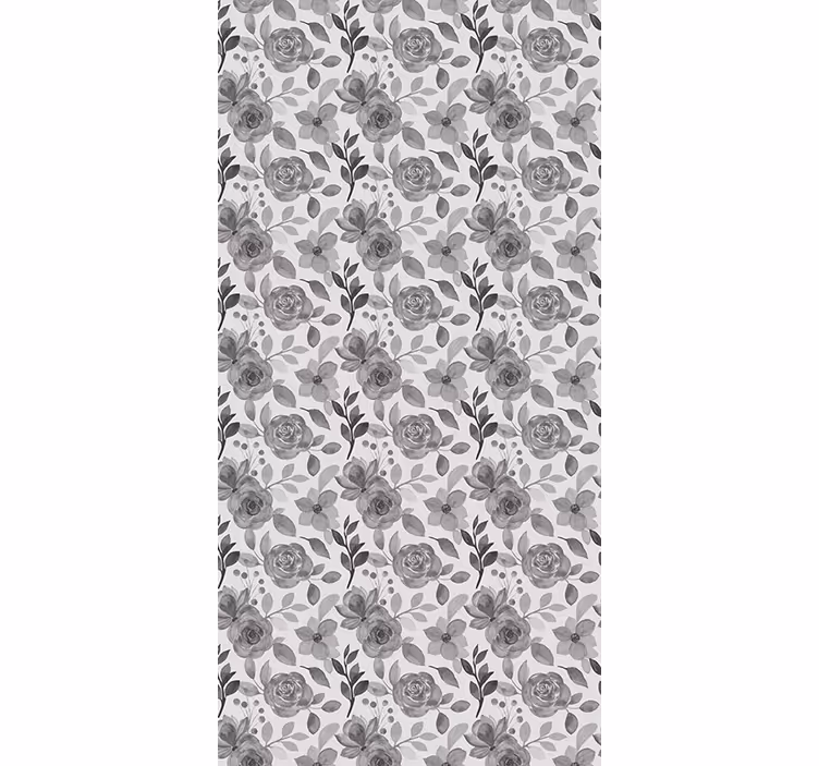 Wallpaper office flowers on grey - TenStickers
