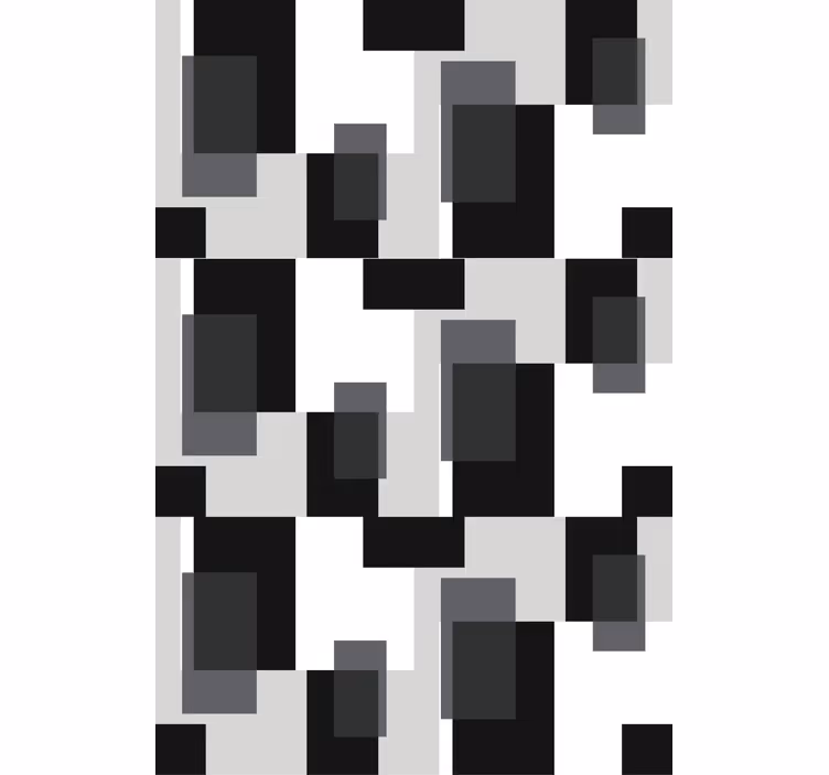 Contemporary wallpaper in black and white blocks - TenStickers