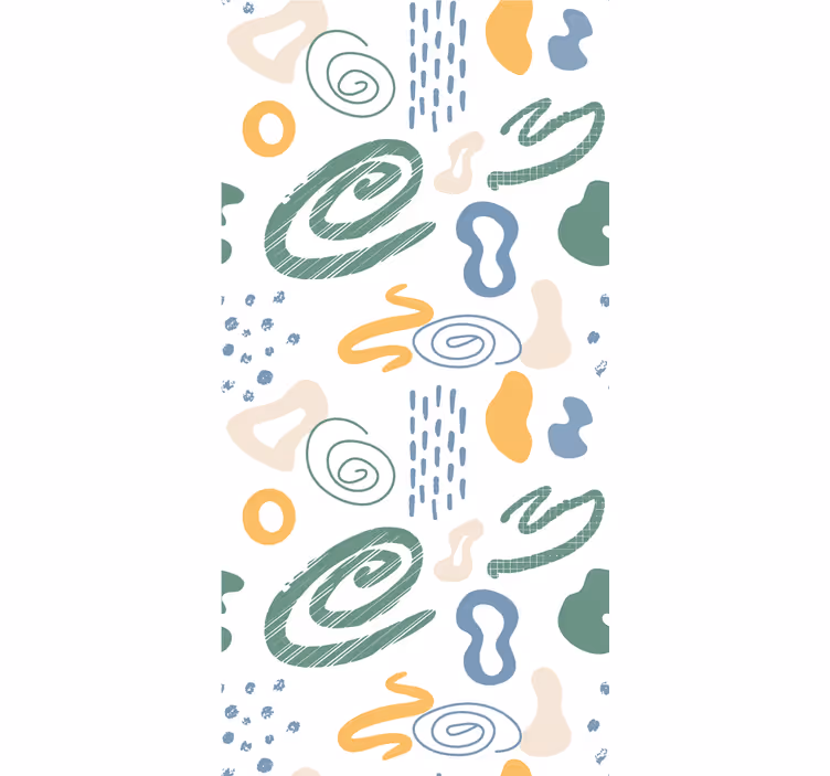 Contemporary wallpaper with abstract painted shapes - TenStickers