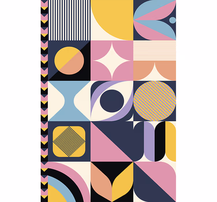 Contemporary wallpaper multi-figure geometric art - TenStickers