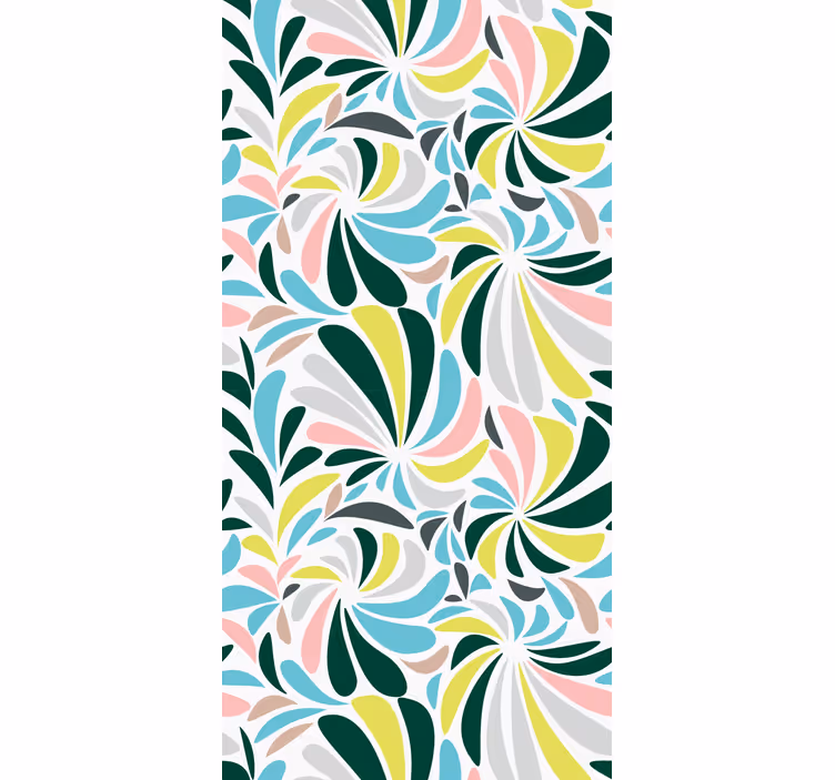 Contemporary wallpaper with linked colorful feathers - TenStickers