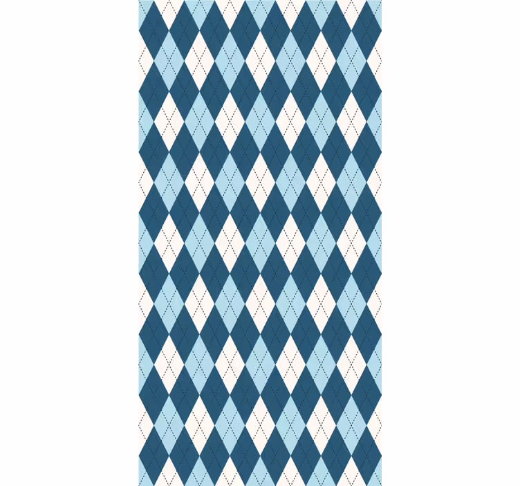 Contemporary wallpaper blue diamond design - TenStickers